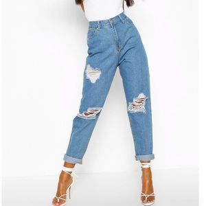 High waisted boyfriend jeans